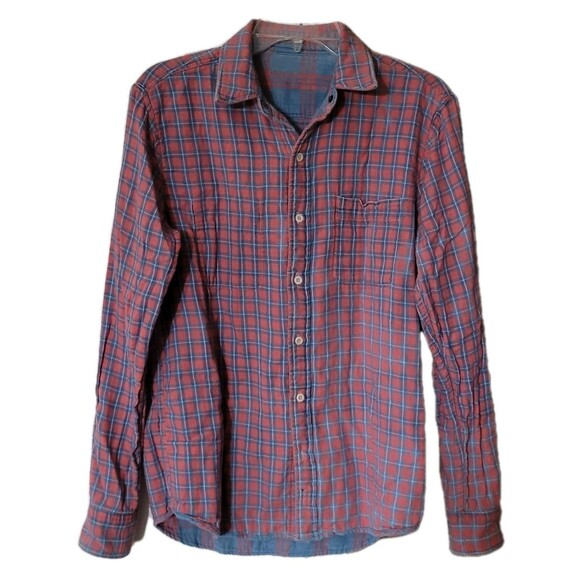 Faherty Shirt Mens S Plaid Reversible Flannel LS Button Up Preppy Hiking Camping - Picture 4 of 16